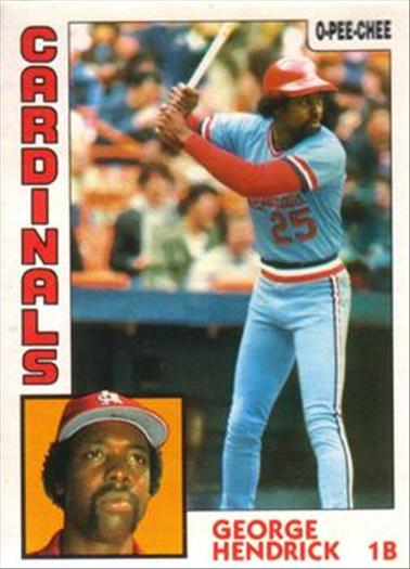 1984 O-Pee-Chee Baseball Cards 163     George Hendrick